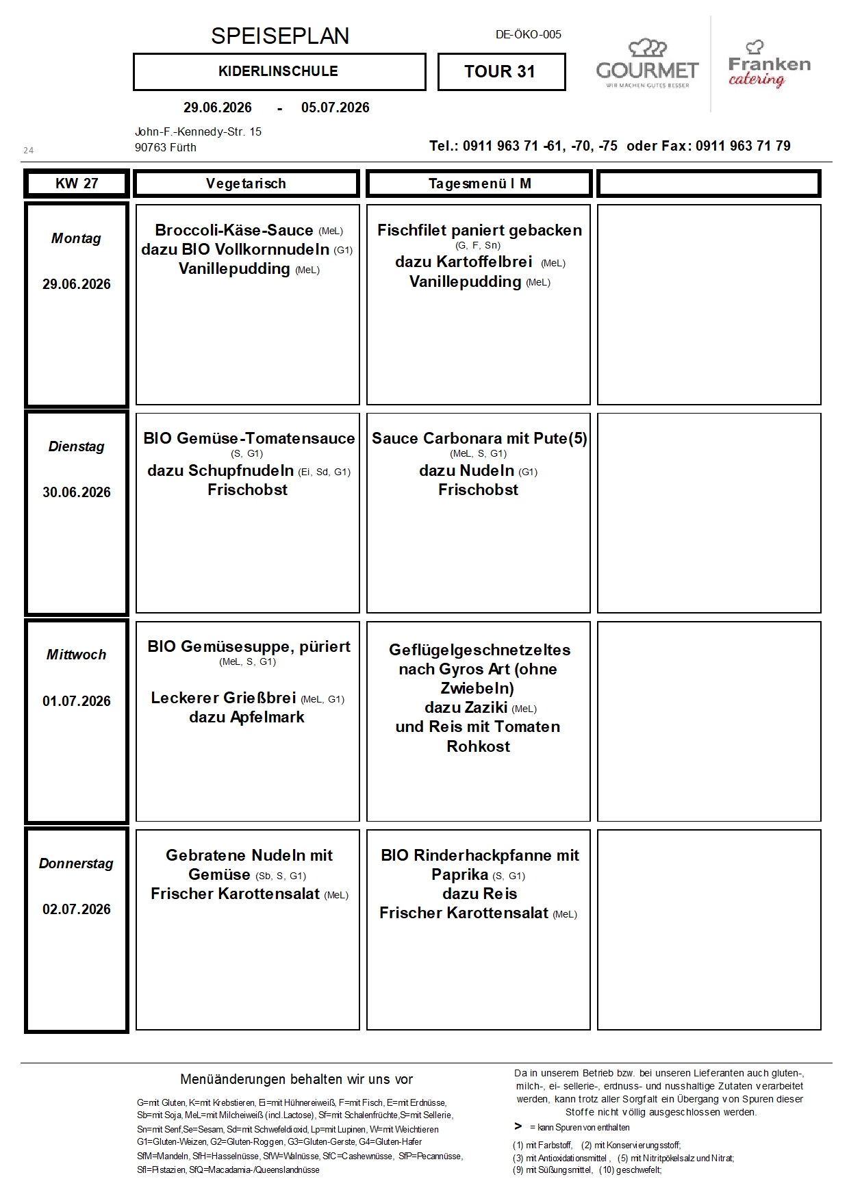 Speiseplan KW 2026 27 LADR1650