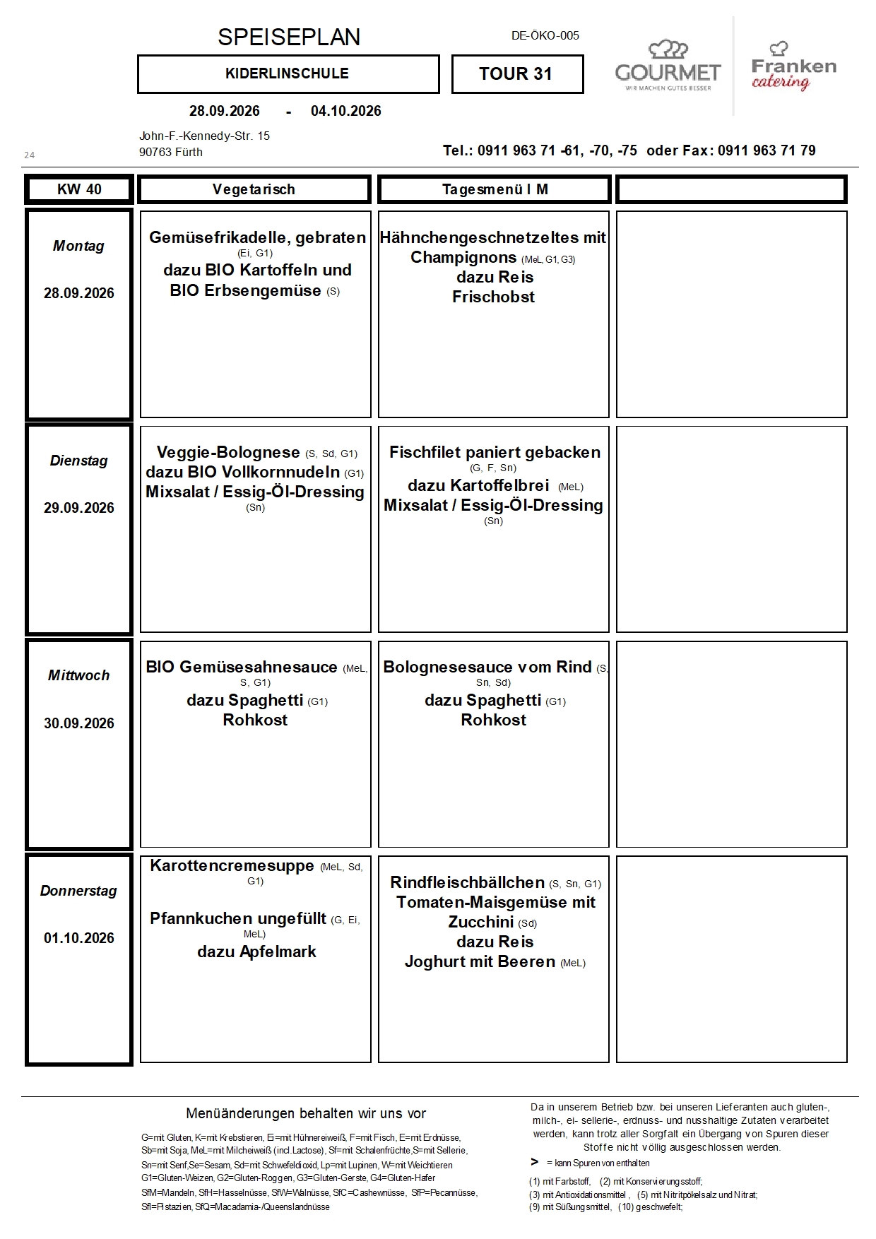 Speiseplan KW 2026 40 LADR1650